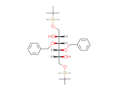 Molecular Structure of 172147-87-4 ((2R,3R,4R,5R)-3,4-Bis-benzyloxy-1,6-bis-(tert-butyl-dimethyl-silanyloxy)-hexane-2,5-diol)