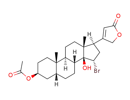 15α-bromo-3β-acetoxy-14-hydroxy-5β,14β-card-20(22)-enolide