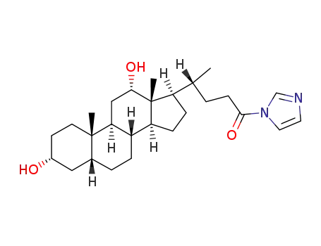 Molecular Structure of 80680-77-9 ((R)-4-((3R,5R,8R,9S,10S,12S,13R,14S,17R)-3,12-Dihydroxy-10,13-dimethyl-hexadecahydro-cyclopenta[a]phenanthren-17-yl)-1-imidazol-1-yl-pentan-1-one)