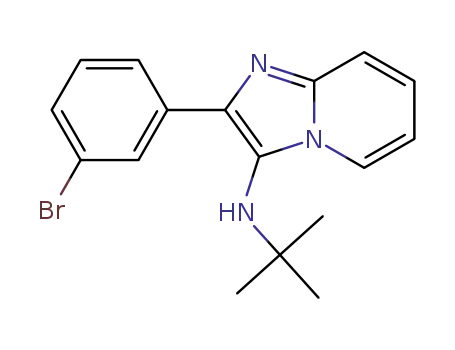 Molecular Structure of 1152035-05-6 (2-(3-Bromophenyl)-N-(tert-butyl)imidazo[1,2-a]pyridin-3-amine)