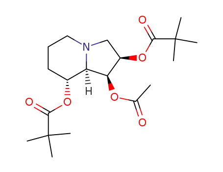 Molecular Structure of 117270-04-9 ((1S)-(1α,2α,8β,8aβ)-1-acetoxy-2,8-bis<(2,2-dimethylpropanoyl)oxy>octahydroindolizine)