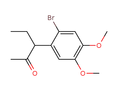 Molecular Structure of 546104-93-2 (3-(2-bromo-4,5-dimethoxyphenyl)pentan-2-one)