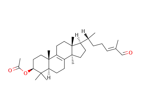 Molecular Structure of 68612-49-7 (3β-acetoxy-(24E)-lanosta-8,24-dien-26-al)