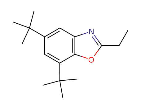 Molecular Structure of 139656-56-7 (Benzoxazole, 5,7-bis(1,1-dimethylethyl)-2-ethyl-)