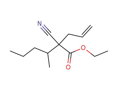 Molecular Structure of 33422-23-0 (ETHYL 2-ALLYL-2-CYANO-3-METHYLHEXANOATE)