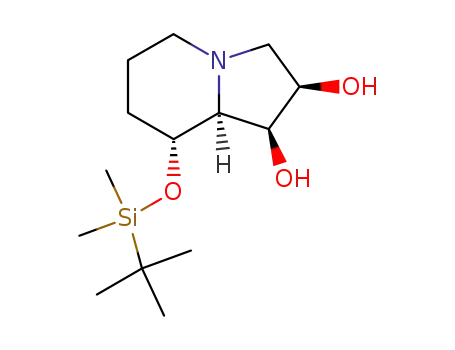 Molecular Structure of 94349-19-6 ((1S,2R,8R,8aS)-8-(tert-Butyl-dimethyl-silanyloxy)-octahydro-indolizine-1,2-diol)