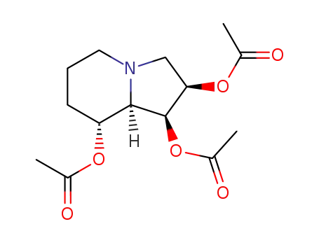 Molecular Structure of 72741-89-0 (Acetic acid (1S,2R,8R,8aR)-1,2-diacetoxyoctahydroindolizin-8-yl ester)