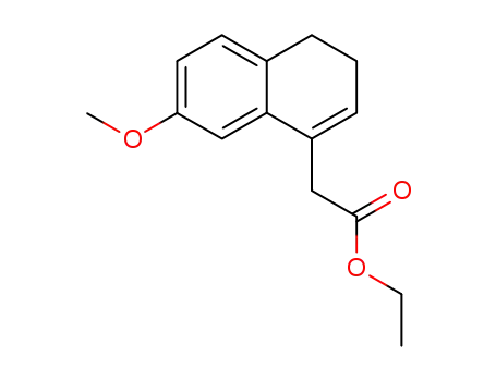Molecular Structure of 27533-70-6 (2-(7-methoxy-3,4-dihydro-naphthalen-1-yl)-acetic acid ethyl ester)