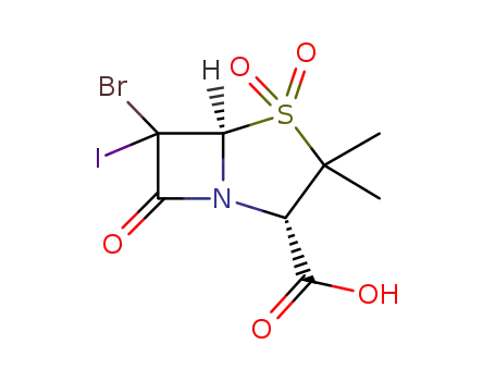 Molecular Structure of 76517-25-4 (6-bromo-6-iodopenicillanic acid 1,1-dioxide)