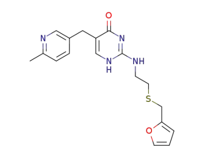 2-[2-(フルフリルチオ)エチルアミノ]-5-(6-メチルピリジン-3-イルメチル)ピリミジン-4(1H)-オン