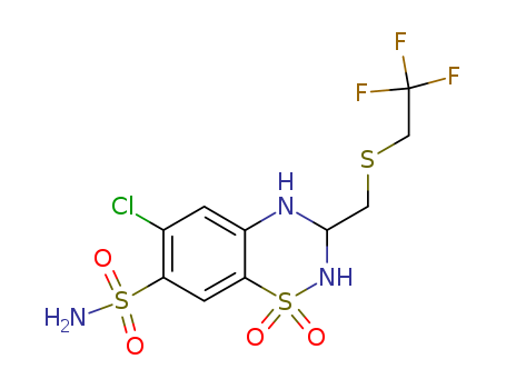 2H-1,2,4-Benzothiadiazine-7-sulfonamide,6-chloro-3,4-dihydro-3-[[(2,2,2-trifluoroethyl)thio]methyl]-, 1,1-dioxide cas  1764-85-8