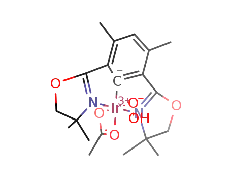 Molecular Structure of 1579297-38-3 ((2,6-bis(4,4-dimethyloxazolinyl)-3,5-dimethylphenyl)Ir(acetate)(OOH))