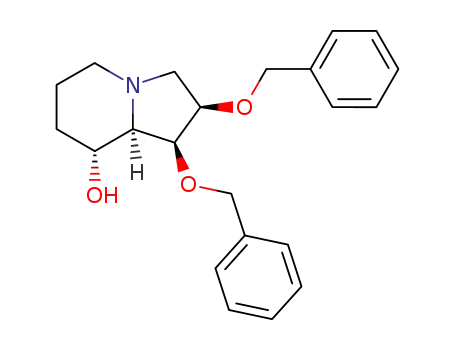 Molecular Structure of 130412-86-1 ((1S,2R,8R,8aR)-octahydro-8-hydroxy-1,2-bis(phenylmethoxy)indolizine)