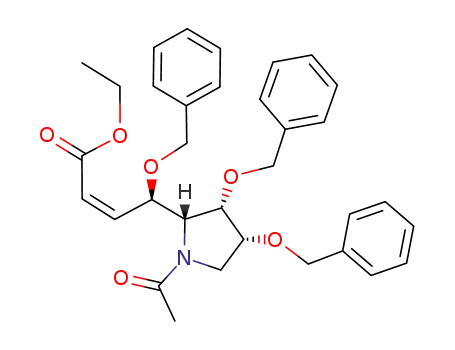 (2R,3S,4R)-1-acetyl-3,4-dibenzyloxy-2-<(1R,2Z)-1-benzyloxy-3-ethoxycarbonyl-2-propenyl>pyrrolidine