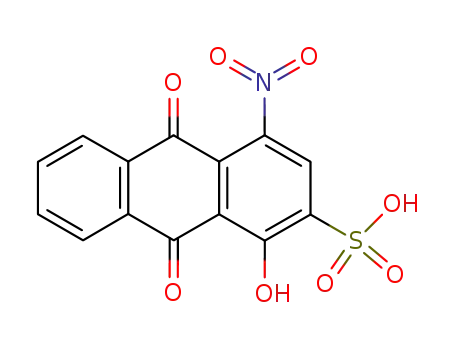 Molecular Structure of 113719-50-9 (2-Anthracenesulfonic acid, 9,10-dihydro-1-hydroxy-9,10-dioxo-4-nitro-)