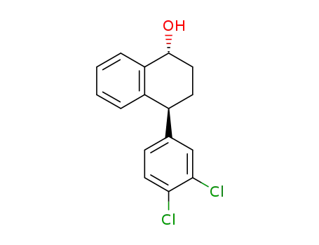 Molecular Structure of 167026-40-6 ((1R,4S)-4-(3,4-dichloro-phenyl)-1,2,3,4-tetrahydro-naphthalen-1-ol)