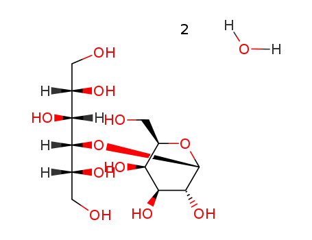 Molecular Structure of 81025-03-8 ((2S,3R,4R,5R)-4-{[(2R,3R,4S,5R,6S)-3,4,5,6-tetrahydroxytetrahydro-2H-pyran-2-yl]oxy}hexane-1,2,3,5,6-pentol dihydrate (non-preferred name))