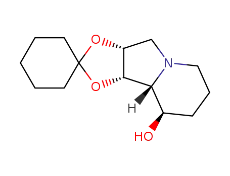 Molecular Structure of 129421-04-1 ((1S,2R,8R,8aR)-1,2-(cyclohexylidenedioxy)-8-hydroxyindolizidine)