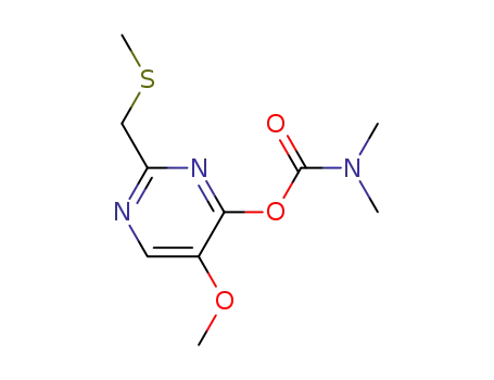 Molecular Structure of 77249-07-1 (5-methoxy-2-[(methylthio)methyl]-4-pyrimidinyl dimethylcarbamate)