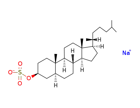 Molecular Structure of 107584-99-6 (sodium (20R)-5α-cholestan-3β-yl sulfate)