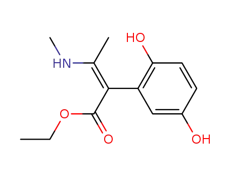 Molecular Structure of 75785-33-0 (α-(Hydrochinonyl)-β-(methylamino)-crotonsaeureethylester)
