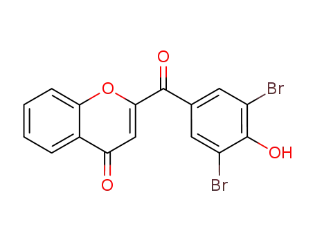 Molecular Structure of 71581-85-6 (2-(3,5-dibromo-4-hydroxybenzoyl)-4-benzopyrone)