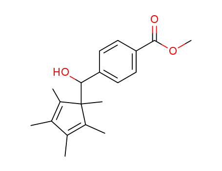 Molecular Structure of 862387-17-5 (methyl 4-[(hydroxy)(1,2,3,4,5-pentamethyl-2,4-cyclopentadienyl)methyl]benzoate)