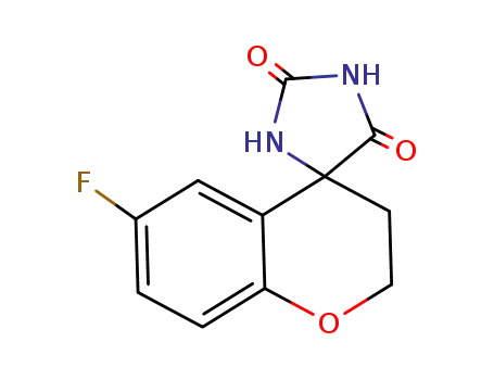 Molecular Structure of 69684-83-9 (6-FLUORO-4-CHROMANONE HYDANTOIN)