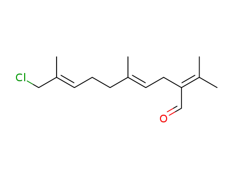 Molecular Structure of 87920-45-4 ((4E,8E)-10-Chloro-2-isopropylidene-5,9-dimethyl-deca-4,8-dienal)