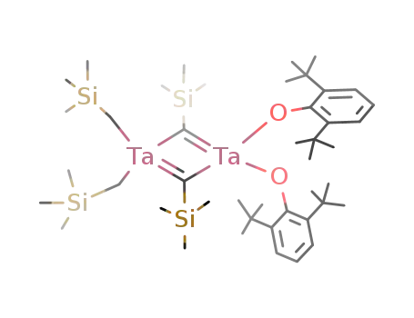 Molecular Structure of 106040-32-8 (((CH<sub>3</sub>)3SiCH<sub>2</sub>)2Ta(CSi(CH<sub>3</sub>)3)2Ta(OC<sub>6</sub>H<sub>3</sub>(C<sub>4</sub>H<sub>9</sub>)2)2)