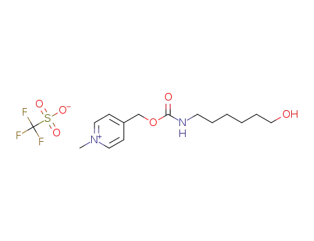 Molecular Structure of 1345959-35-4 (4-((6-hydroxyhexylcarbamoyloxy)methyl)-1-methylpyridinium trifluoromethanesulfonate)