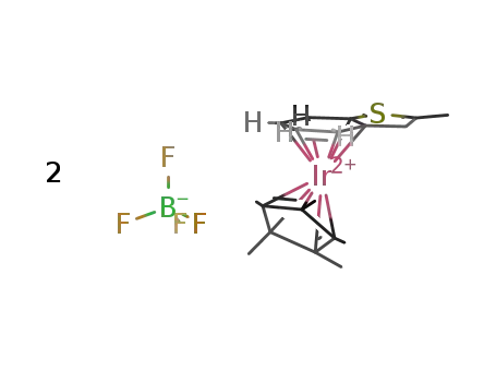 Molecular Structure of 114032-45-0 ({C<sub>5</sub>(CH<sub>3</sub>)5Ir(CH<sub>3</sub>)C<sub>8</sub>H<sub>5</sub>S}<sup>(2+)</sup>*2(BF<sub>4</sub>)<sup>(1-)</sup>={C<sub>5</sub>(CH<sub>3</sub>)5Ir(CH<sub>3</sub>)C<sub>8</sub>H<sub>5</sub>S}(BF<sub>4</sub>)2)