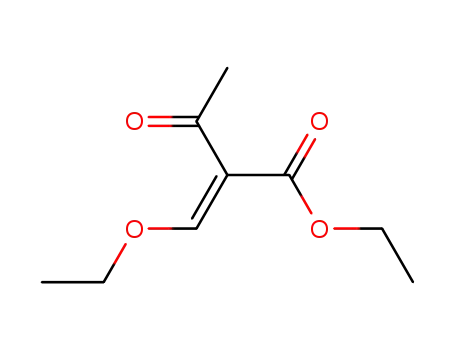 Molecular Structure of 49836-24-0 (Butanoic acid, 2-(ethoxymethylene)-3-oxo-, ethyl ester, (E)-)