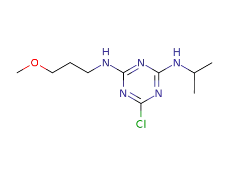 Molecular Structure of 1824-09-5 (2-Chloro-4-isopropylamino-6-(3-methoxypropylamino)-1,3,5-triazine)