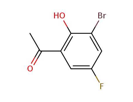 Molecular Structure of 393-62-4 (1-(3-bromo-5-fluoro-2-hydroxyphenyl)ethan-1-one)