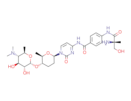 Benzamide,4-[[(2S)-2-amino-3-hydroxy-2-methyl-1-oxopropyl]amino]-N-[1-[(2R,5S,6R)-5-[[4,6-dideoxy-4-(dimethylamino)-a-D-glucopyranosyl]oxy]tetrahydro-6-methyl-2H-pyran-2-yl]-1,2-dihydro-2-oxo-4-pyrimi