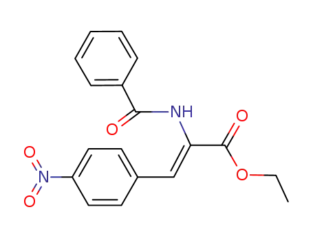 Molecular Structure of 93634-60-7 (2-Propenoic acid, 2-(benzoylamino)-3-(4-nitrophenyl)-, ethyl ester, (Z)-)