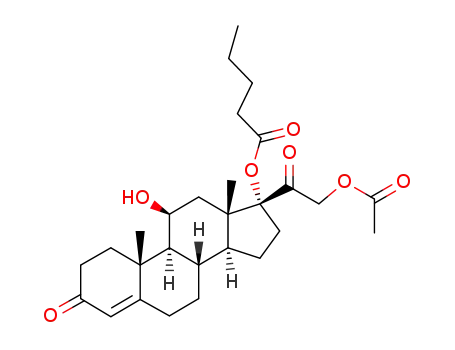 Molecular Structure of 81456-46-4 (11beta,17,21-Trihydroxypregn-4-ene-3,20-dione 21-acetate 17-valerate)