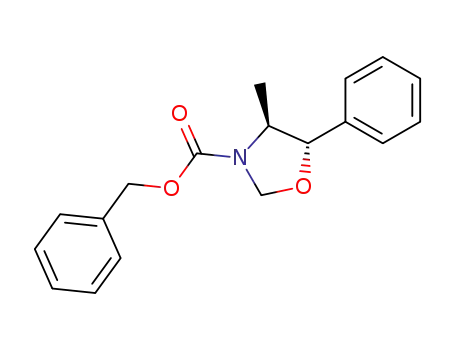 Molecular Structure of 263908-29-8 ((4S,5S)-4-Methyl-5-phenyl-oxazolidine-3-carboxylic acid benzyl ester)