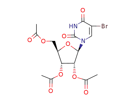 Molecular Structure of 105659-32-3 (5-BROMO-2',3',5'-TRI-O-ACETYLURIDINE)