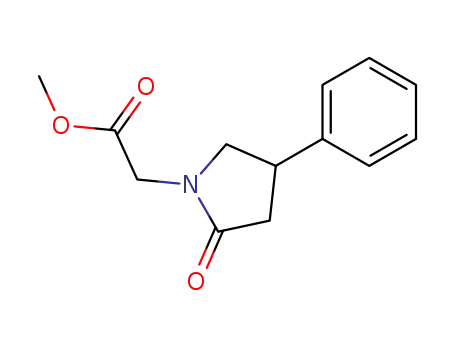Molecular Structure of 68497-63-2 (methyl-2-oxo-4-phenylpyrrolidine-1-acetate)