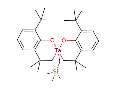 Molecular Structure of 83830-98-2 (Ta(OC<sub>6</sub>H<sub>3</sub>-t-BuCMe<sub>2</sub>CH<sub>2</sub>)2(CH<sub>2</sub>SiMe<sub>3</sub>))