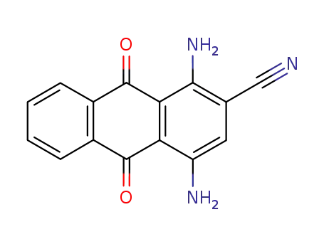Molecular Structure of 4085-34-1 (2-Anthracenecarbonitrile, 1,4-diamino-9,10-dihydro-9,10-dioxo-)