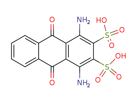 Molecular Structure of 65596-11-4 (2,3-Anthracenedisulfonic acid, 1,4-diamino-9,10-dihydro-9,10-dioxo-)