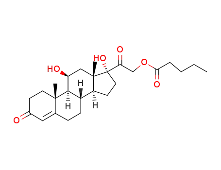 Molecular Structure of 6678-00-8 (11beta,17,21-trihydroxypregn-4-ene-3,20-dione 21-valerate)