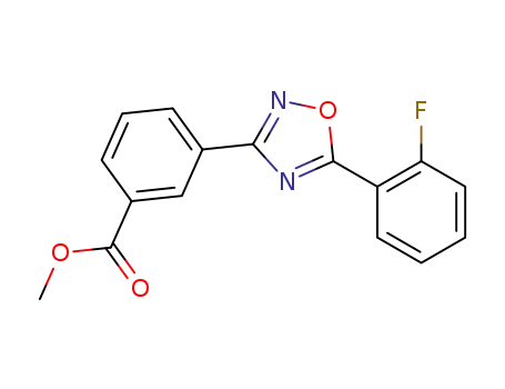 Molecular Structure of 775304-60-4 (Benzoic acid, 3-[5-(2-fluorophenyl)-1,2,4-oxadiazol-3-yl]-, Methyl ester)