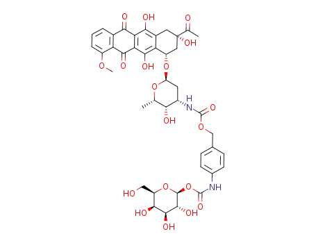 Molecular Structure of 186653-79-2 (N-[4-(daunorubicin-N-carbonyloxymethyl)phenyl] O-β-D-galactopyranosyl carbamate)
