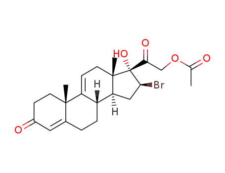 Molecular Structure of 96391-91-2 (21-acetoxy-16β-bromo-17-hydroxy-pregna-4,9(11)-diene-3,20-dione)