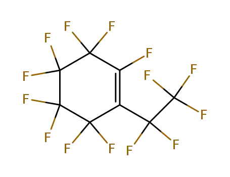 Molecular Structure of 80308-96-9 (Cyclohexene, 1,3,3,4,4,5,5,6,6-nonafluoro-2-(pentafluoroethyl)-)