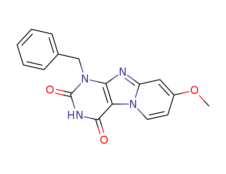 Molecular Structure of 420137-90-2 (1-benzyl-8-methoxy-1H,3H-pyrido[2,1-f ]purine-2,4-dione)
